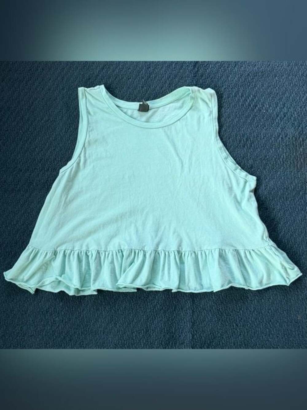 Wild Fable Mint Green Peplum Tank Top Size Medium Sleeveless Flowy Ruffle